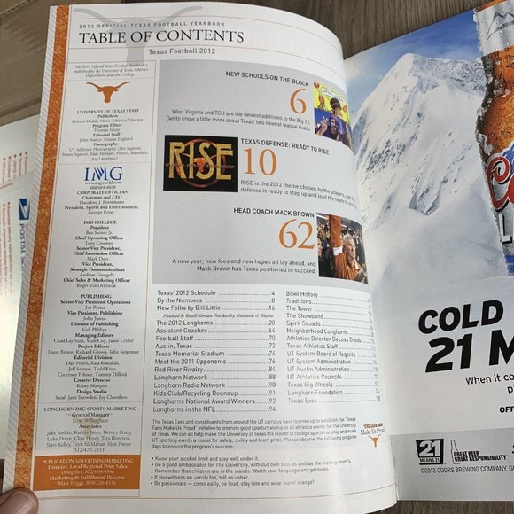 2012 Official Texas Football  Yearbook "RISE"  UT Austin Longhorns - Picture 7 of 7